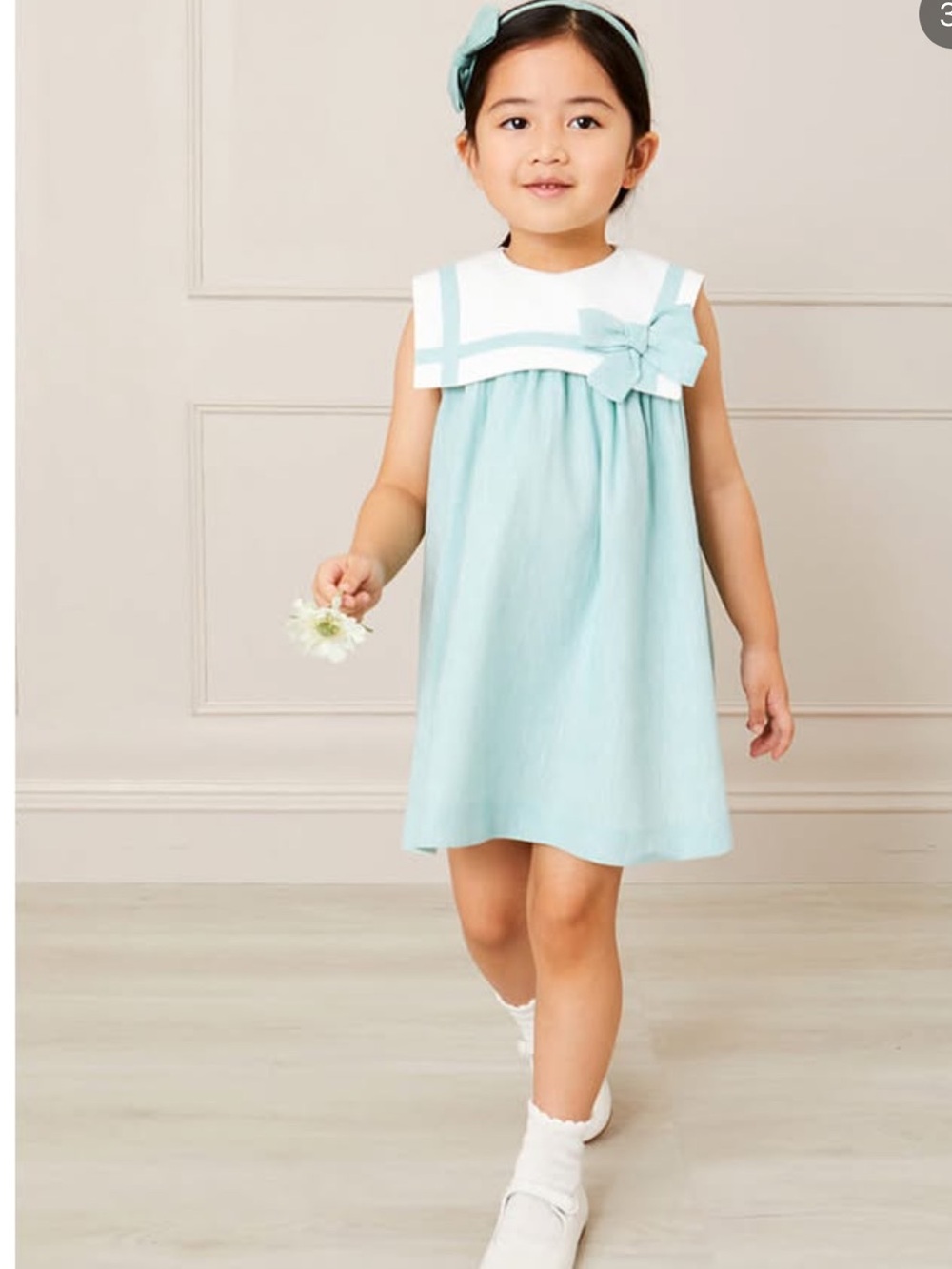 Pepa London Classic green and White Sailor Dress for Girls 5